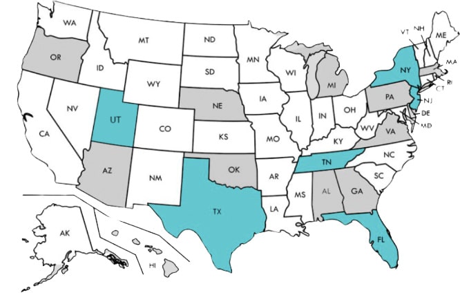 US Map of Alyssa's Law - 2024